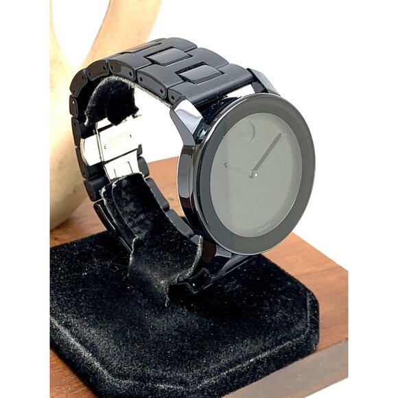 Movado Men's Watch 3600047 Bold Swiss Quartz Black Dial Stainless Steel Rubber - Picture 2 of 14